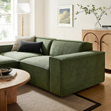 Atlas 3-Piece Performance Fabric Upholstered Modular Loveseat with Ottoman in Foliage