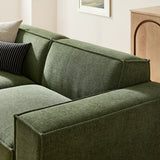 Atlas 3-Piece Performance Fabric Upholstered Modular Loveseat with Ottoman in Foliage