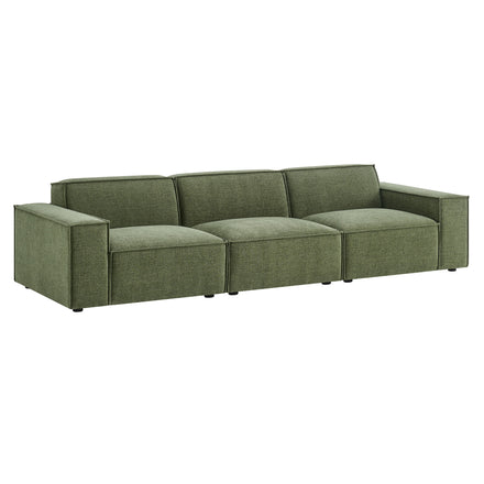 Restore 3-Piece Performance Fabric Upholstered Modular Sofa Set in Foliage