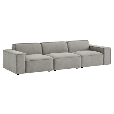 Restore 3-Piece Performance Fabric Upholstered Modular Sofa Set in Pewter