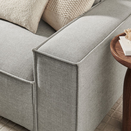 Restore 3-Piece Performance Fabric Upholstered Modular Sofa Set in Pewter