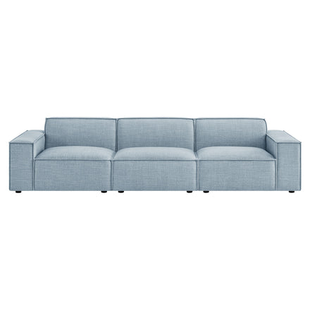 Restore 3-Piece Performance Fabric Upholstered Modular Sofa Set in Sky