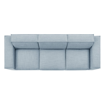 Restore 3-Piece Performance Fabric Upholstered Modular Sofa Set in Sky