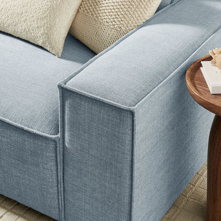 Restore 3-Piece Performance Fabric Upholstered Modular Sofa Set in Sky