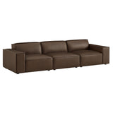 Atlas 3-Piece Vegan Leather Modular Sofa Set in Espresso