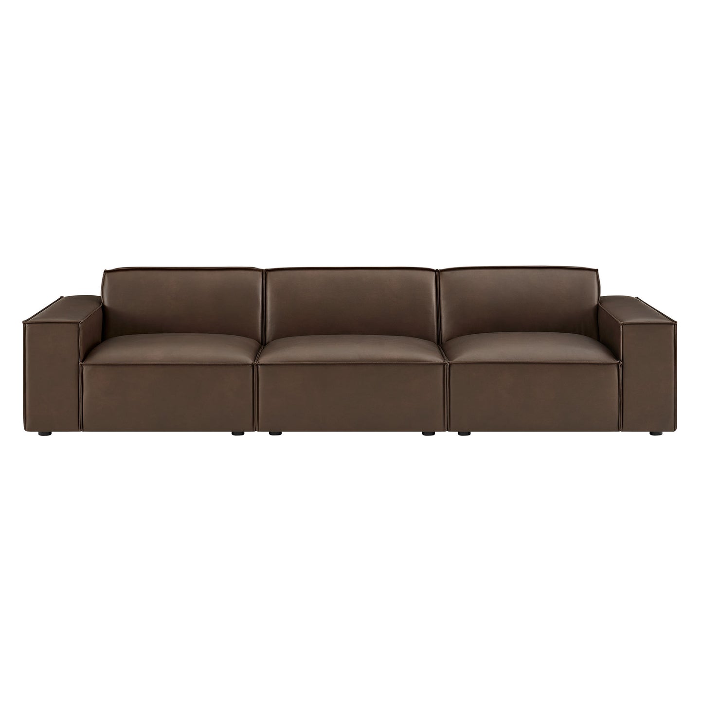 Atlas 3-Piece Vegan Leather Modular Sofa Set in Espresso