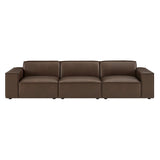 Atlas 3-Piece Vegan Leather Modular Sofa Set in Espresso