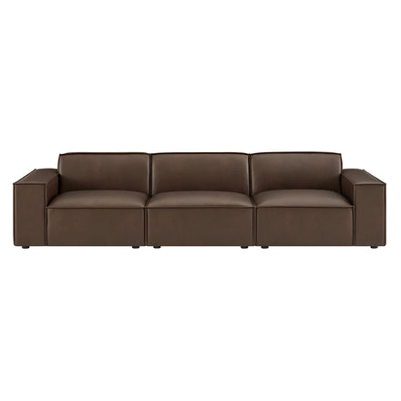 Restore 3-Piece Vegan Leather Modular Sofa Set in Espresso