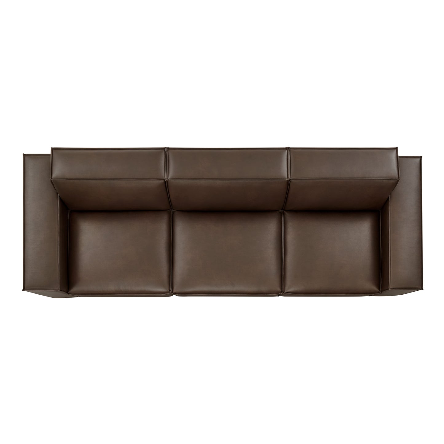 Atlas 3-Piece Vegan Leather Modular Sofa Set in Espresso