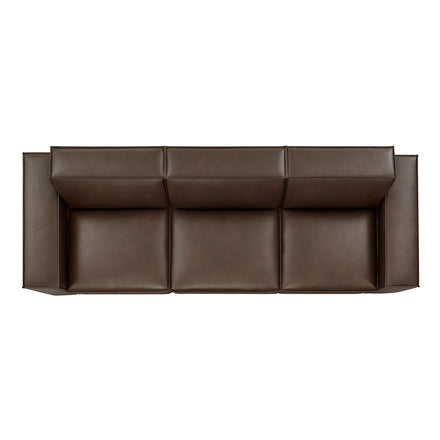 Restore 3-Piece Vegan Leather Modular Sofa Set in Espresso