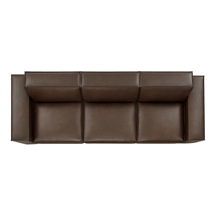 Atlas 3-Piece Vegan Leather Modular Sofa Set in Espresso
