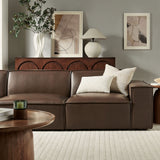 Atlas 3-Piece Vegan Leather Modular Sofa Set in Espresso