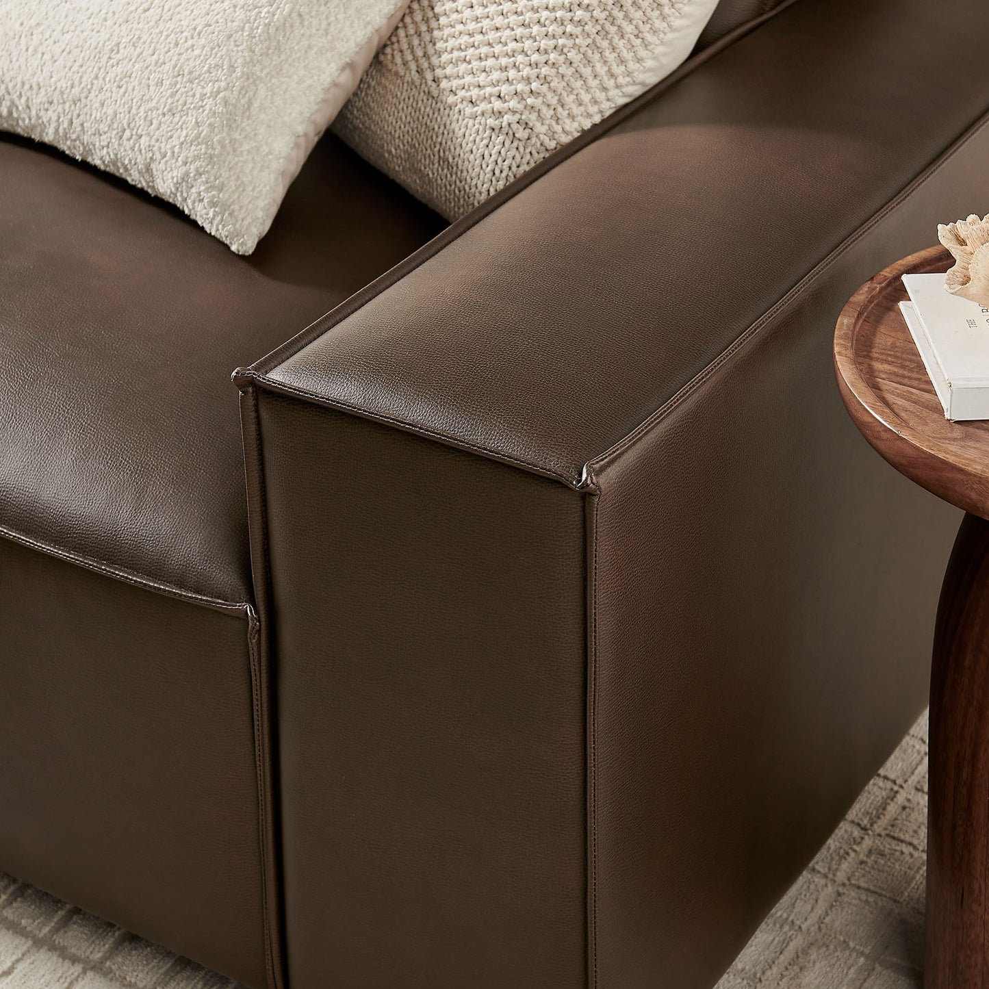 Atlas 3-Piece Vegan Leather Modular Sofa Set in Espresso