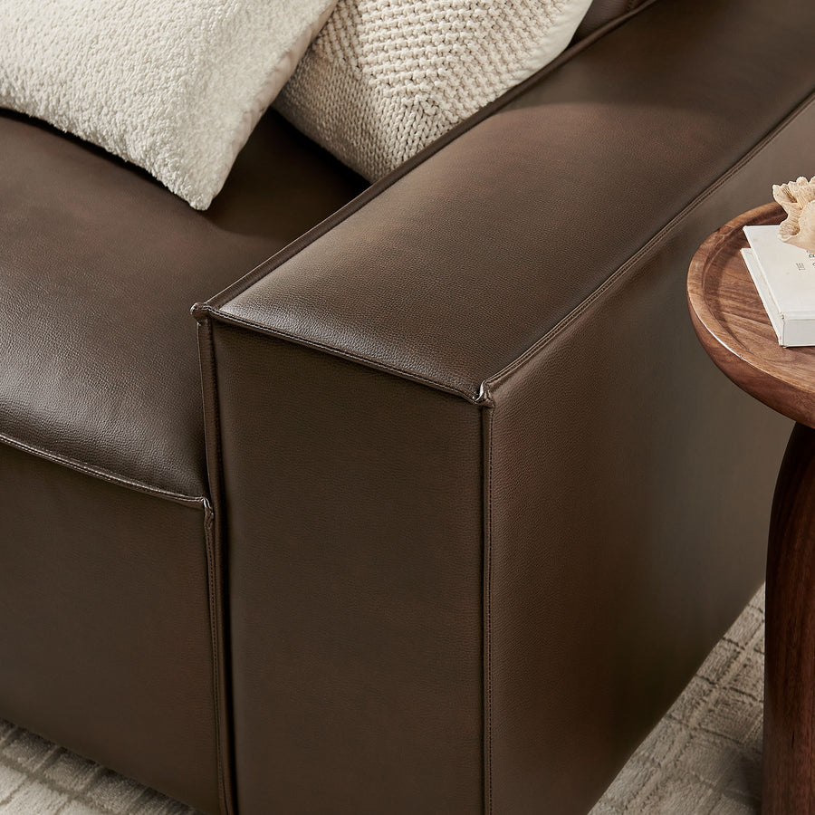 Atlas 3-Piece Vegan Leather Modular Sofa Set in Espresso