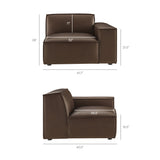 Atlas 3-Piece Vegan Leather Modular Sofa Set in Espresso