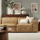 Atlas 3-Piece Vegan Leather Modular Sofa Set in Toast