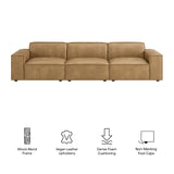 Atlas 3-Piece Vegan Leather Modular Sofa Set in Toast