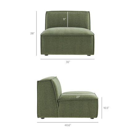Restore 5-Piece Performance Fabric Upholstered Modular L-Shaped Sofa in Foliage