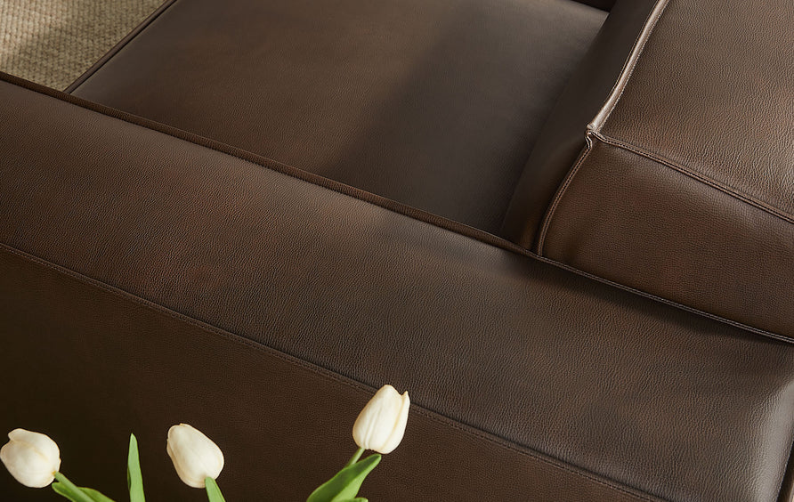 Atlas 5-Piece Vegan Leather Modular L-Shaped Sofa in Espresso