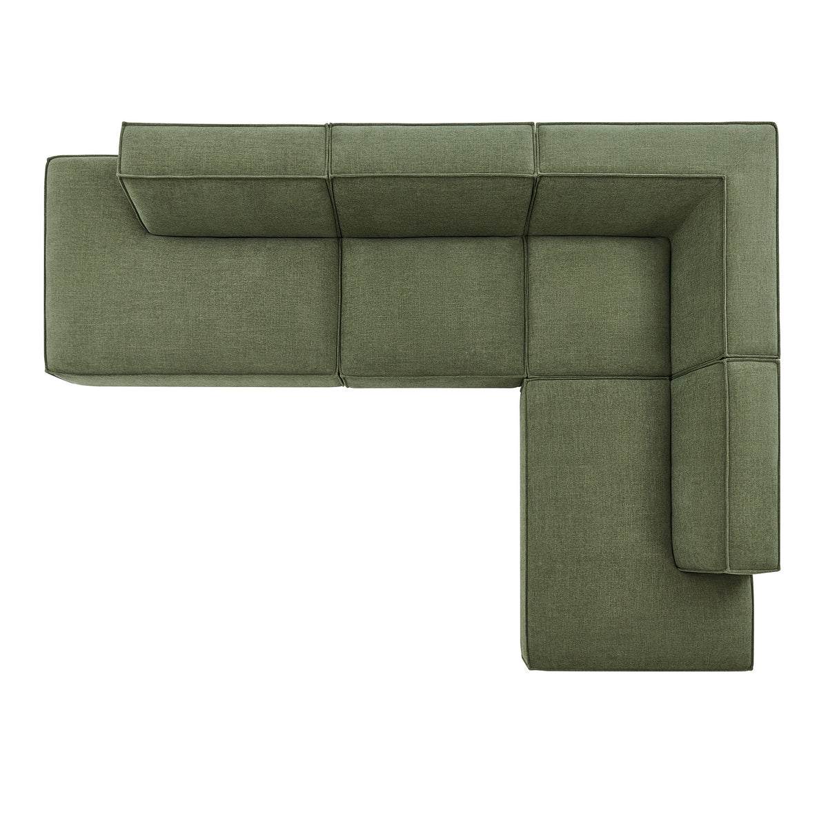 Atlas 4-Piece Performance Fabric Upholstered Modular L-Shaped Armless Sectional Sofa in Foliage