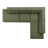 Atlas 4-Piece Performance Fabric Upholstered Modular L-Shaped Armless Sectional Sofa in Foliage