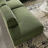 Atlas 4-Piece Performance Fabric Upholstered Modular L-Shaped Armless Sectional Sofa in Foliage