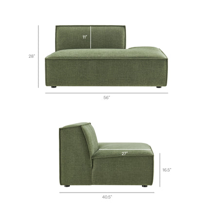 Restore 4-Piece Performance Fabric Upholstered Modular L-Shaped Armless Sectional Sofa in Foliage