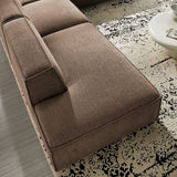 Atlas 4-Piece Performance Fabric Upholstered Modular L-Shaped Armless Sectional Sofa in Mocha
