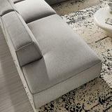 Atlas 4-Piece Performance Fabric Upholstered Modular L-Shaped Armless Sectional Sofa in Pewter