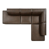 Atlas 4-Piece Vegan Leather Modular L-Shaped Armless Sectional Sofa in Espresso