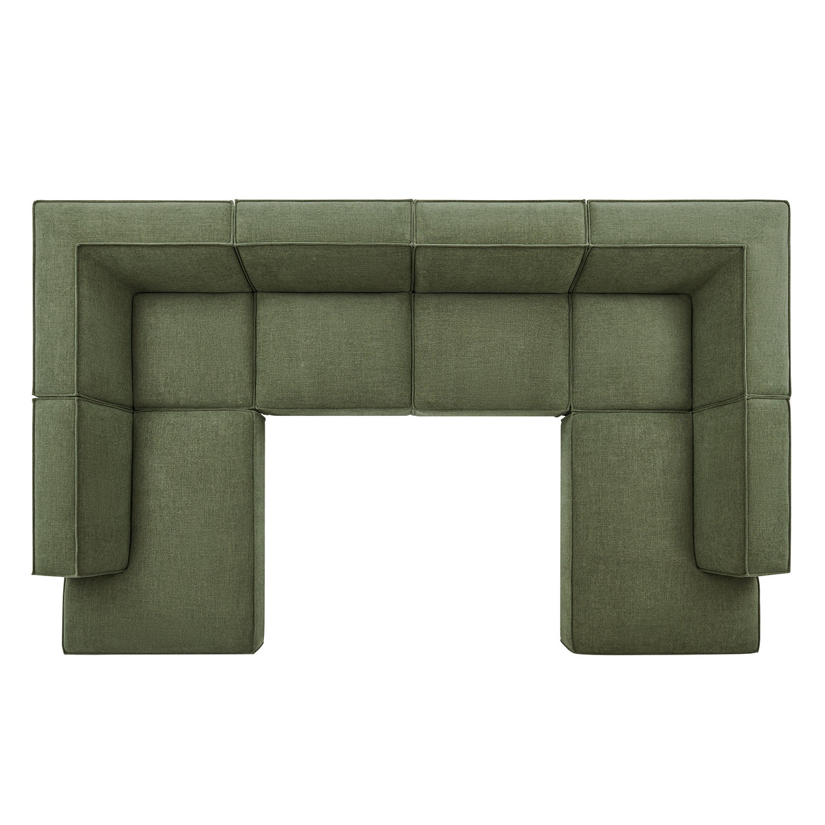 Atlas 6-Piece Performance Fabric Upholstered U-Shaped Sectional Sofa in Foliage