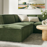 Atlas 6-Piece Performance Fabric Upholstered U-Shaped Sectional Sofa in Foliage