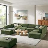 Atlas 6-Piece Performance Fabric Upholstered U-Shaped Sectional Sofa in Foliage