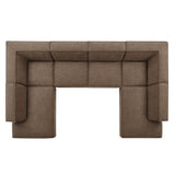 Atlas 6-Piece Performance Fabric Upholstered U-Shaped Sectional Sofa in Mocha
