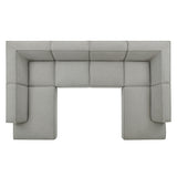 Atlas 6-Piece Performance Fabric Upholstered U-Shaped Sectional Sofa in Pewter