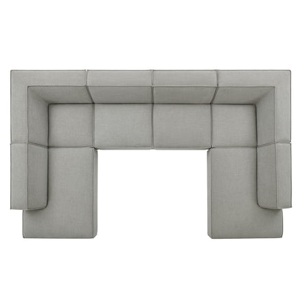 Restore 6-Piece Performance Fabric Upholstered U-Shaped Sectional Sofa in Pewter