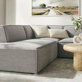 Atlas 6-Piece Performance Fabric Upholstered U-Shaped Sectional Sofa in Pewter