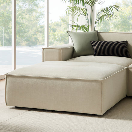 Restore 6-Piece Performance Fabric Upholstered Modular Sectional Sofa in Ecru