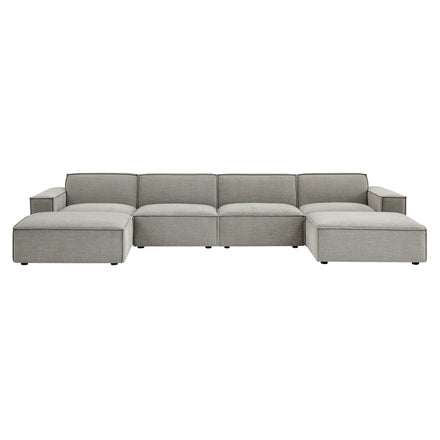 Restore 6-Piece Performance Fabric Upholstered Modular Sectional Sofa in Pewter