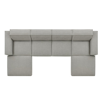 Restore 6-Piece Performance Fabric Upholstered Modular Sectional Sofa in Pewter