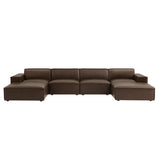 Atlas 6-Piece Vegan Leather Modular Sectional Sofa in Espresso