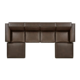 Atlas 6-Piece Vegan Leather Modular Sectional Sofa in Espresso