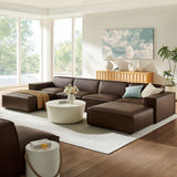 Atlas 6-Piece Vegan Leather Modular Sectional Sofa in Espresso