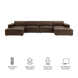 Atlas 6-Piece Vegan Leather Modular Sectional Sofa in Espresso