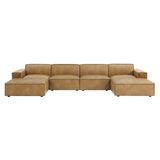 Atlas 6-Piece Vegan Leather Modular Sectional Sofa in Toast