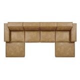 Atlas 6-Piece Vegan Leather Modular Sectional Sofa in Toast