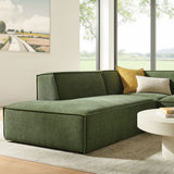 Atlas 3-Piece Performance Fabric Upholstered Modular L-Shaped Sectional Sofa in Foliage