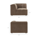 Atlas 3-Piece Performance Fabric Upholstered Modular L-Shaped Sectional Sofa in Mocha