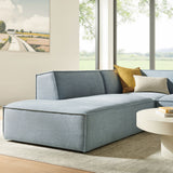 Atlas 3-Piece Performance Fabric Upholstered Modular L-Shaped Sectional Sofa in Sky