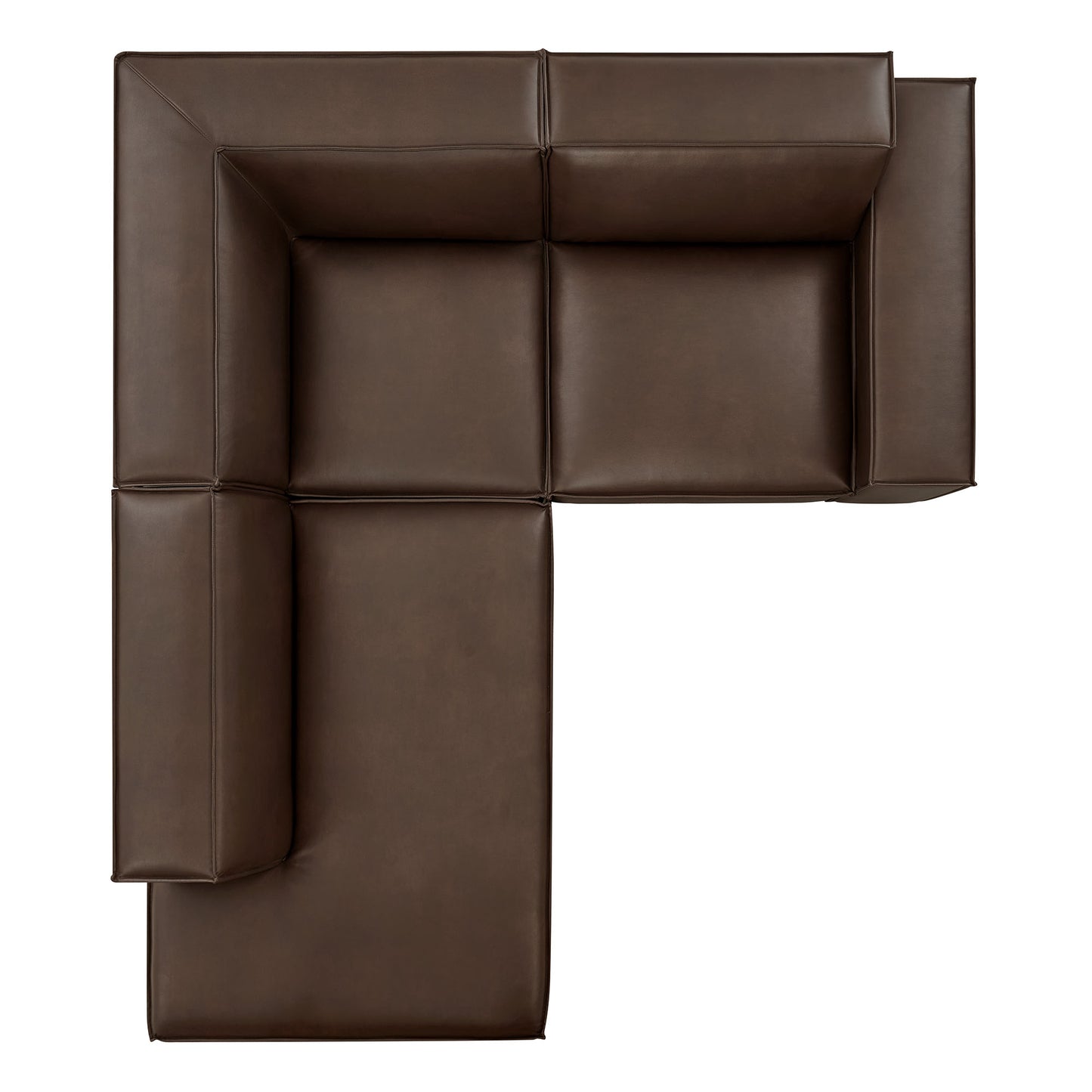 Atlas 3-Piece Vegan Leather Modular L-Shaped Sectional Sofa in Espresso